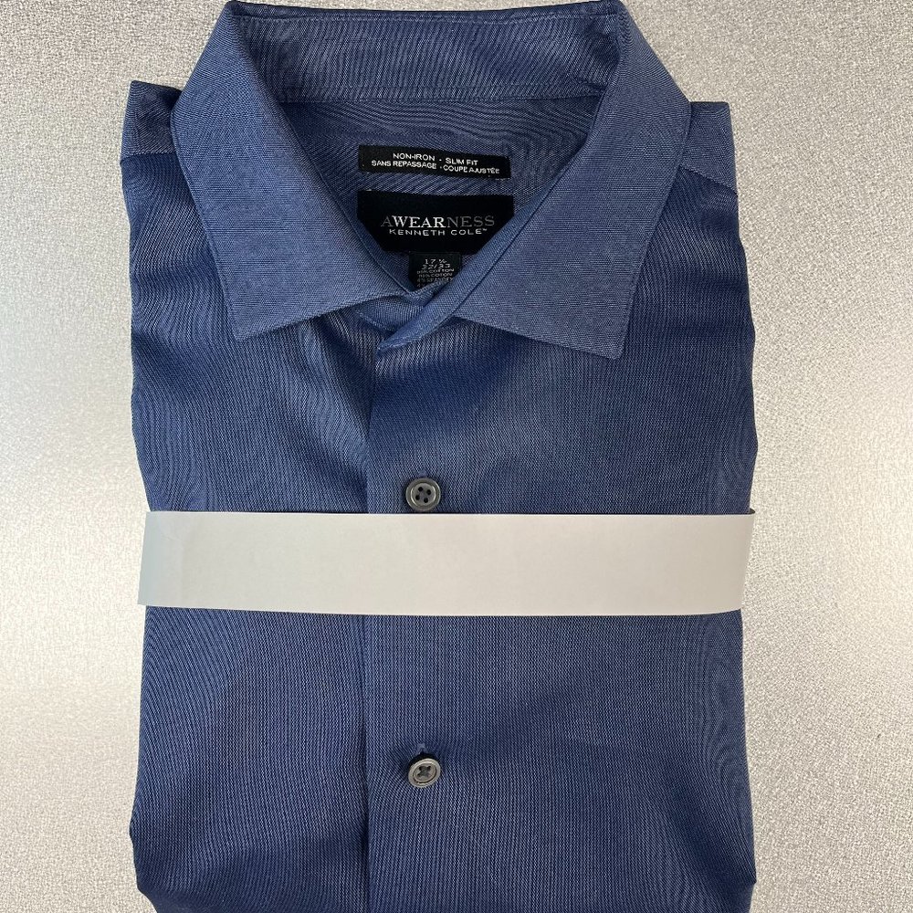 Awearness Kenneth Cole Solid Blue Shirt